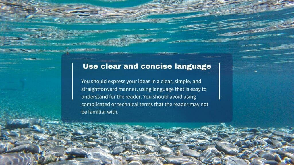 Use clear and concise language in IELTS Writing Task 2